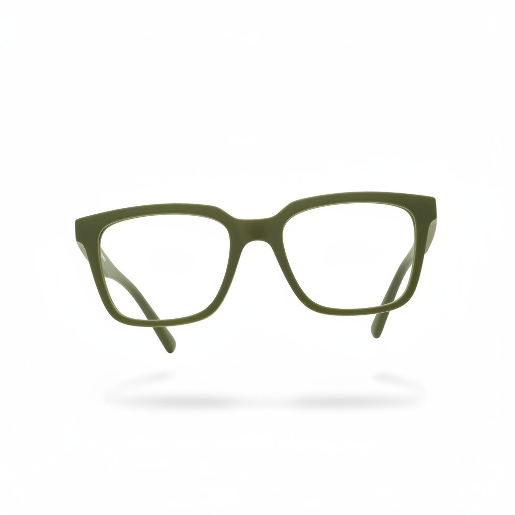 Olive green square eyeglasses