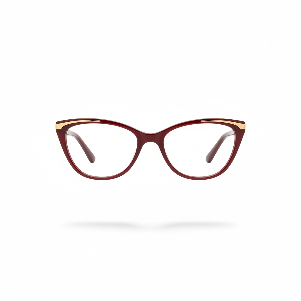 Burgundy cat-eye eyeglasses