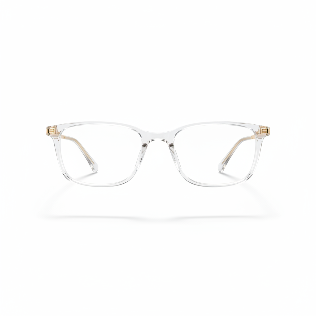 Clear crystal rectangular eyeglasses